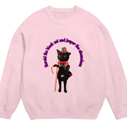 黒猫のハロルドとカメレオンのジャスパー Crew Neck Sweatshirt