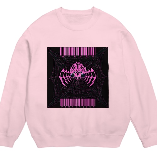 8-EYES PINKSPIDER BLK Crew Neck Sweatshirt