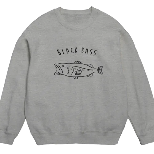 ブラックバス ゆるい魚イラスト #2 釣り Crew Neck Sweatshirt