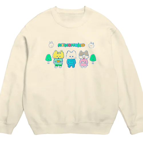 ネコノコキャラ レトロバージョン Crew Neck Sweatshirt