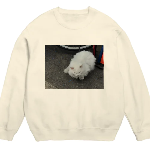 自転車屋のけむけむ猫 Crew Neck Sweatshirt