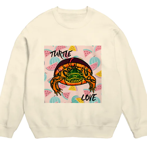 アカセスジガメちゃん カラフル Crew Neck Sweatshirt