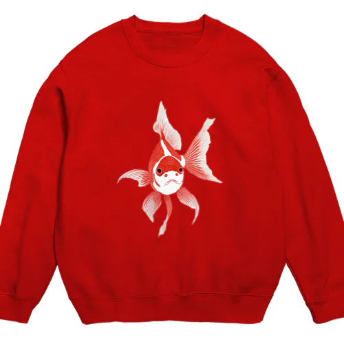 金魚（ゆるモア水墨画風） Crew Neck Sweatshirt