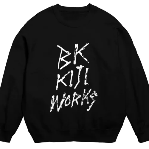 BK KIJI WORKS-wht logo スウェット