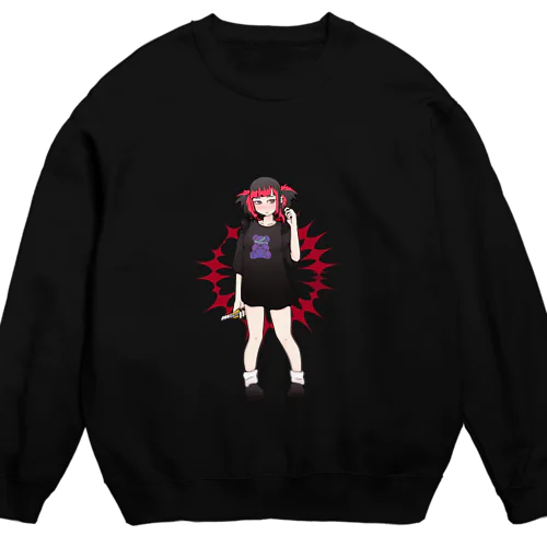 地雷女まお Crew Neck Sweatshirt