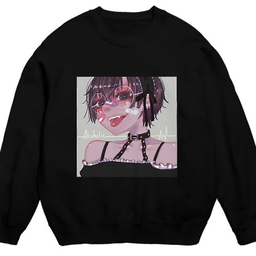 丸めがねちゃん Crew Neck Sweatshirt