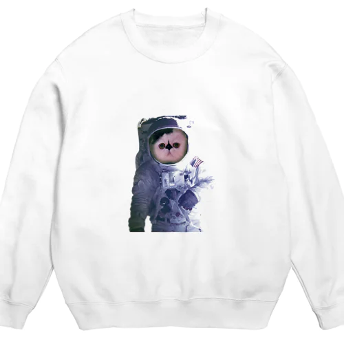 愛猫ボムは宇宙飛行士になった Crew Neck Sweatshirt