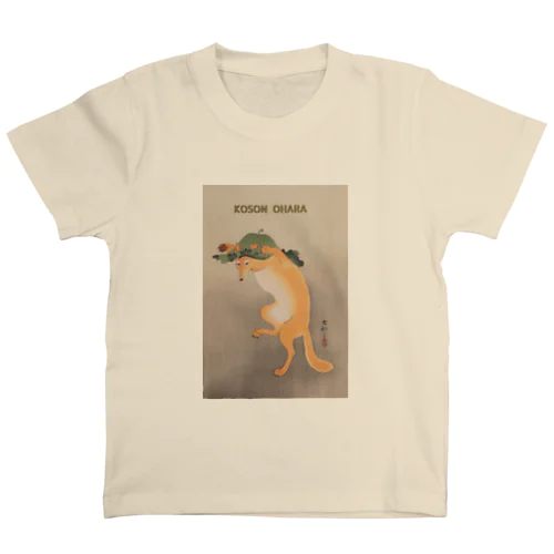小原古邨 「踊る狐」より Regular Fit T-Shirt