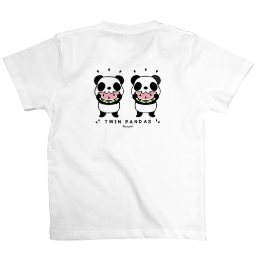 バックプリント　キッズサイズ　TWIN PANDAS 一緒のスイカ Regular Fit T-Shirt