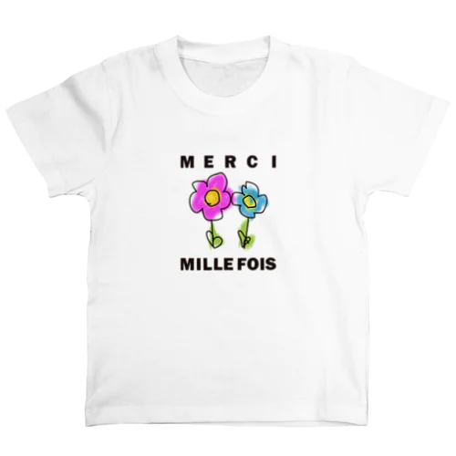 MERCI MILLE FOIS【めっちゃありがとう】フランス語でアピールする Regular Fit T-Shirt