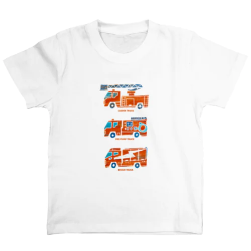 消防車（はしご車、ポンプ車、レスキュー車） スタンダードTシャツ