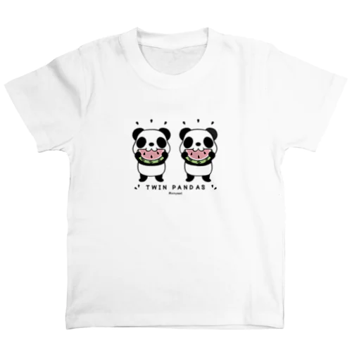 キッズサイズ  TWIN PANDAS 一緒のスイカ スタンダードTシャツ