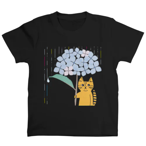 トラネコしまお、雨でもへっちゃら スタンダードTシャツ