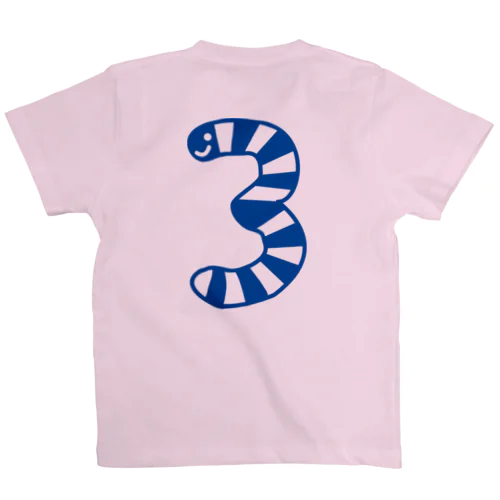 チンアナゴ数字Tシャツ「3」青 Regular Fit T-Shirt