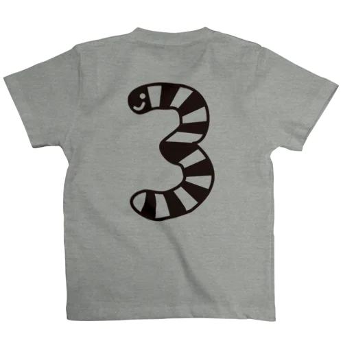チンアナゴ数字Tシャツ「3」黒 Regular Fit T-Shirt