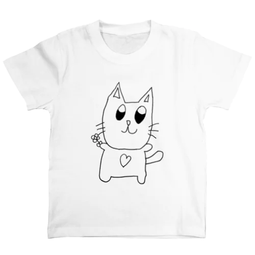 【CK5】チーねこ　黒 スタンダードTシャツ