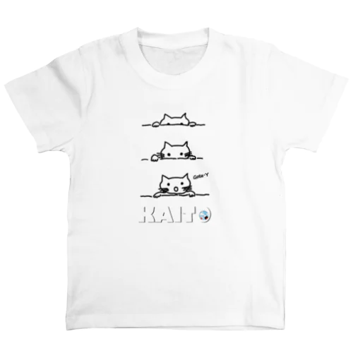猫ちゃんびっくり 　KAITO　名前入れます。　 Regular Fit T-Shirt