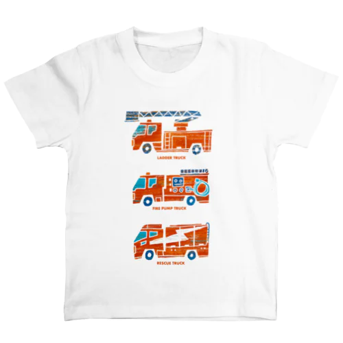 消防車（はしご車、ポンプ車、レスキュー車） Regular Fit T-Shirt