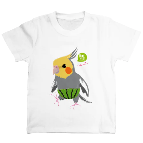 ノーマルオカメインコ スイカパンツ スタンダードTシャツ