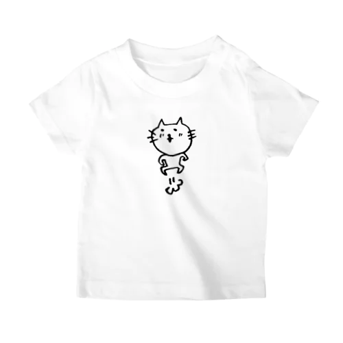 ねこ新聞のneco、飛ぶ スタンダードTシャツ