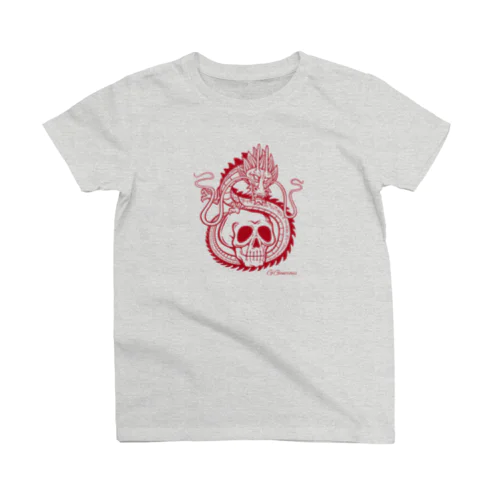 ドラゴン＆スカル　赤 Regular Fit T-Shirt