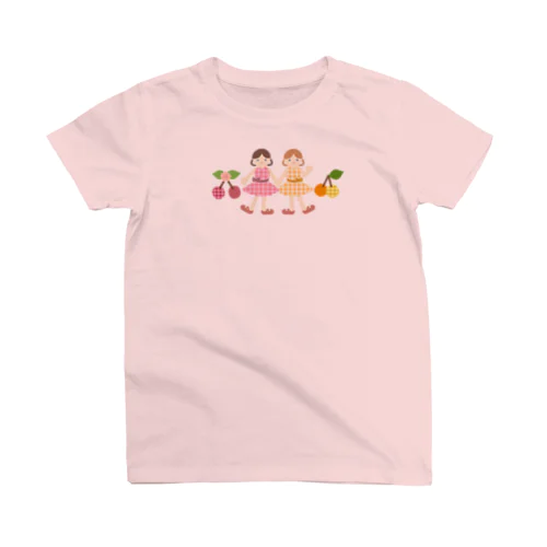 チェック柄 双子の女の子 スタンダードTシャツ