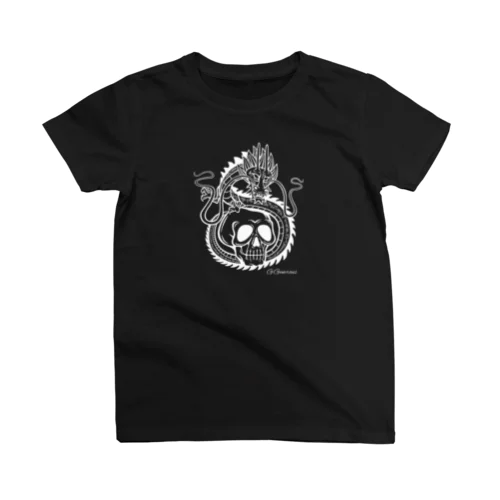 ドラゴン＆スカル　白 スタンダードTシャツ