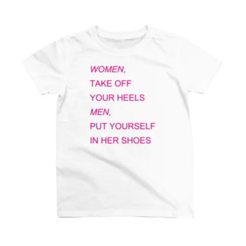 WOMEN&MEN pink print Tシャツ スタンダードTシャツ