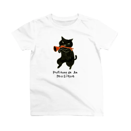 ラッパを吹く猫 Regular Fit T-Shirt