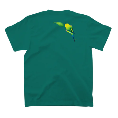 背中インコ 緑 ・ 影なし スタンダードTシャツ