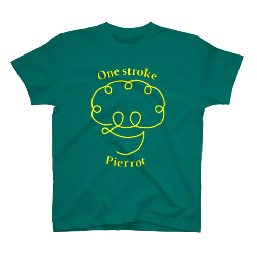 One stroke Pierrot (黄線) Regular Fit T-Shirt