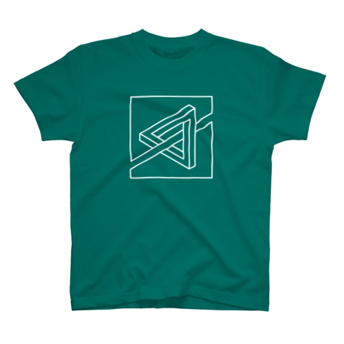不可能立体ペンローズの三角形の錯視だまし絵(濃色用) Regular Fit T-Shirt