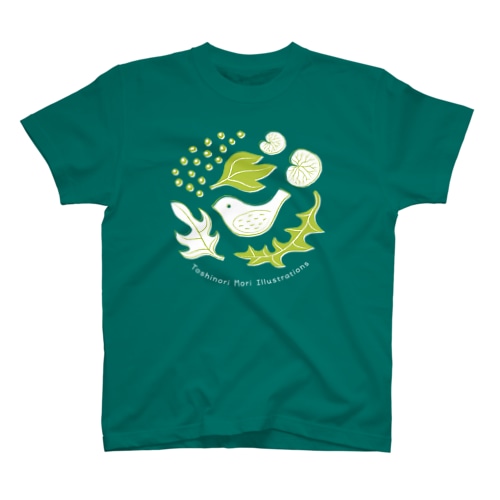 鳥と野ぶどう（キミドリ） Regular Fit T-Shirt