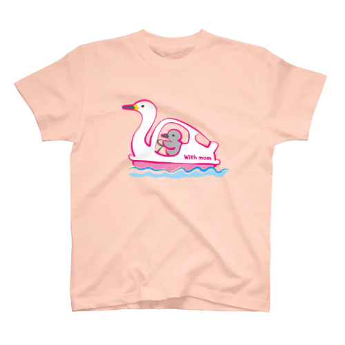 ボート、おかあさんと（ピンク） Regular Fit T-Shirt