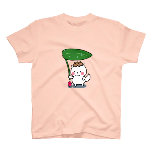 葉っぱの傘をさす もち三郎 スタンダードTシャツ