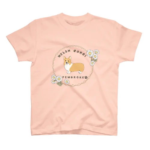 コーギーとデイジー　 スタンダードTシャツ