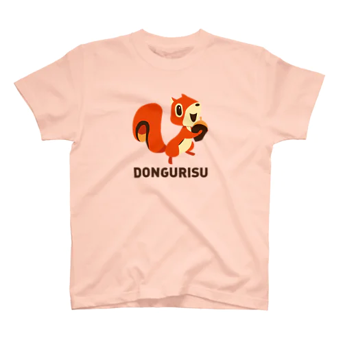 DONGURISU (どんぐリス) 茶色ロゴ Regular Fit T-Shirt