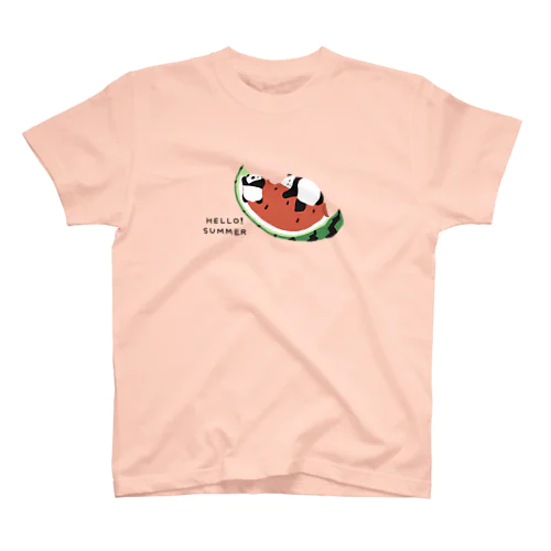 ゆらゆらスイカとすやすやパンダたち Regular Fit T-Shirt