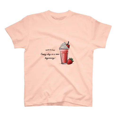 ストロベリーフラペチーノとメッセージ スタンダードTシャツ