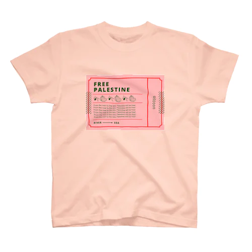 FREE PALESTINE ticket pink 티셔츠