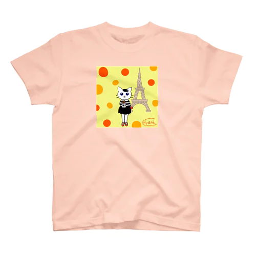 にゃんくしー in フランス ドットバージョン スタンダードTシャツ