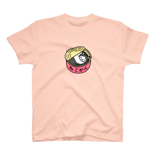 猫缶　ヅラ猫くん（ハチワレ） スタンダードTシャツ