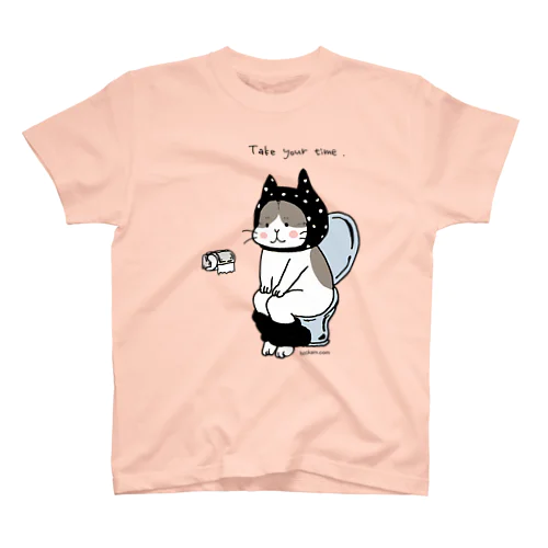 トイレねこ　黒 スタンダードTシャツ