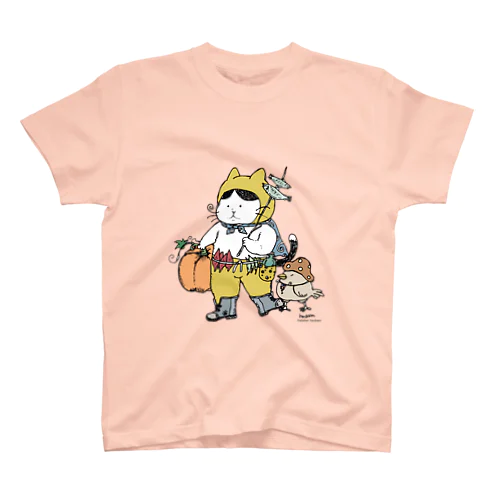 実りの秋ねこ（きのこねこ続編） Regular Fit T-Shirt