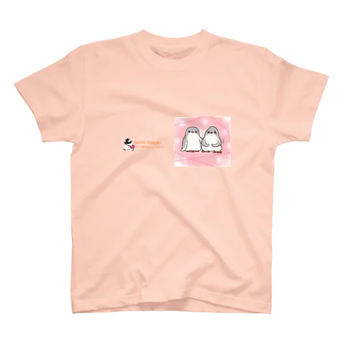 ふたごのジェンツーペンギン(キラキラロゴつき) Regular Fit T-Shirt