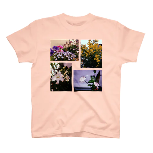 花の写真4枚 Regular Fit T-Shirt