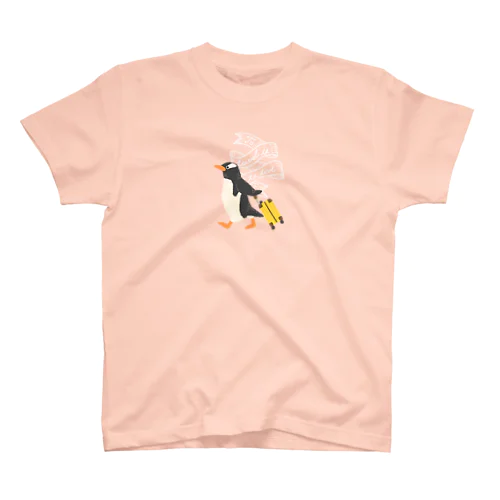 旅するペンギン（ロゴ入り）濃色生地デザイン Regular Fit T-Shirt