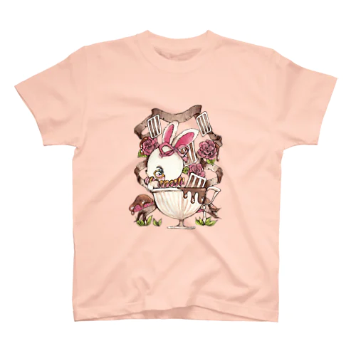 不思議の国のアリス×チョコレート／時計ウサギ／Ateliecinnamon スタンダードTシャツ