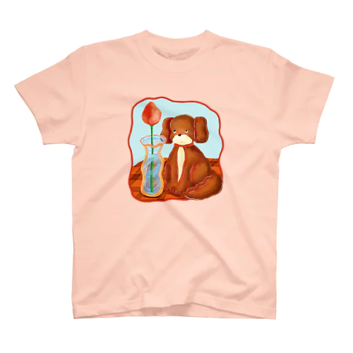 犬と花🌷 Regular Fit T-Shirt