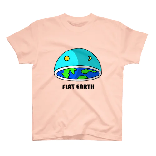 フラットアース　(FLAT　EARTH）透明背景 Regular Fit T-Shirt